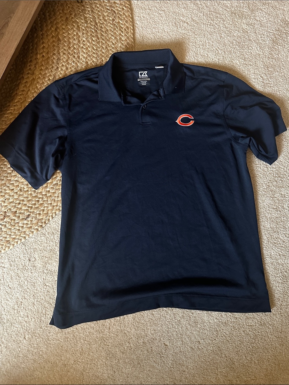 Men's Navy Polo Shirt with Chicago Bears Logo